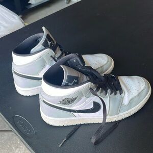 Black Gray and White Jordans